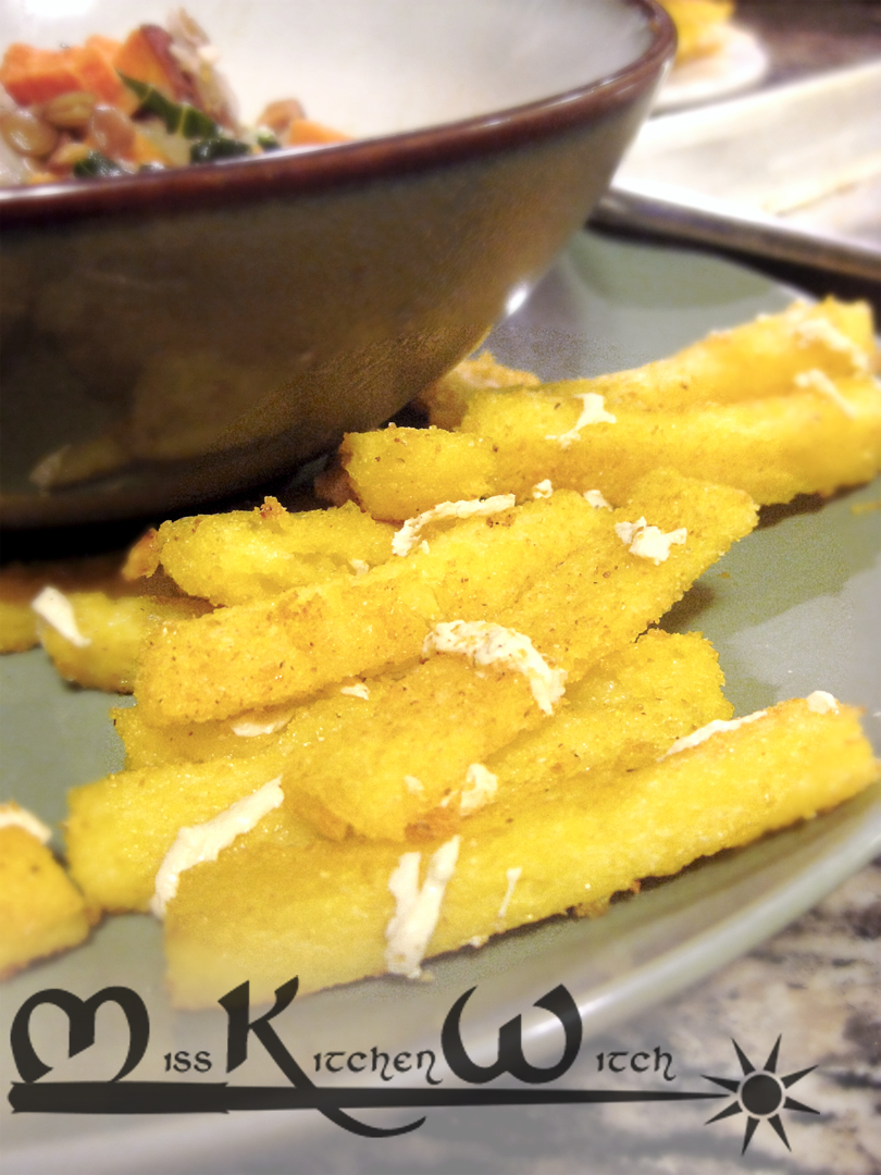 Baked Cheesy Vegan Polenta Fries