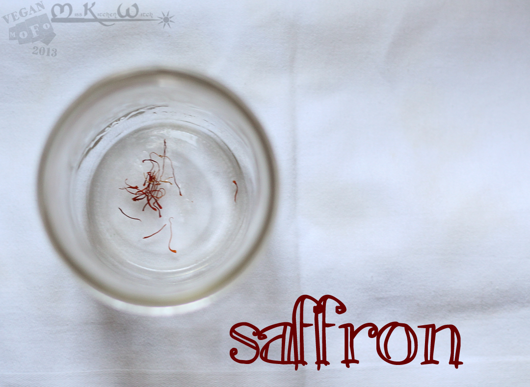 Vegan Roasted Red Pepper & Saffron Alfredo via http://MissKitchenWitch.com for #VeganMOFO