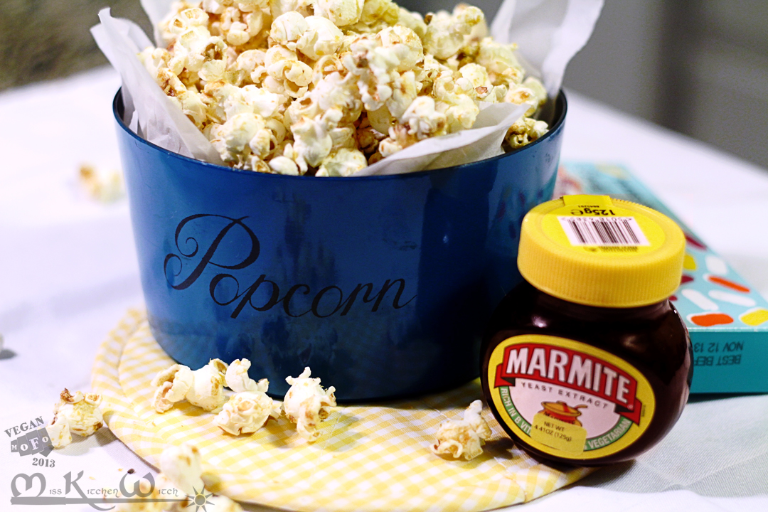 Love it or Hate it Vegan Marmite Popcorn via http://MissKitchenWitch.com for #VeganMOFO